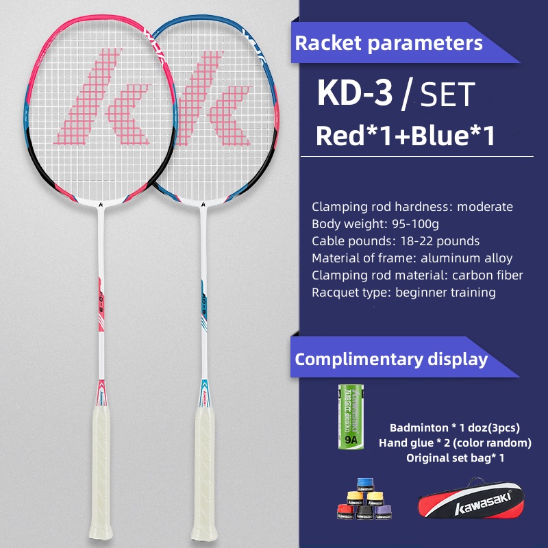 Badminton Raket - Kawasaki KD-3 Carbon Fiber Badminton Racket