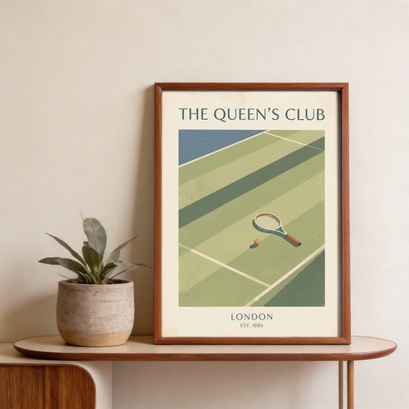 Vintage Tennis Basketball Wall - Badminton Poster ulasan dan harga