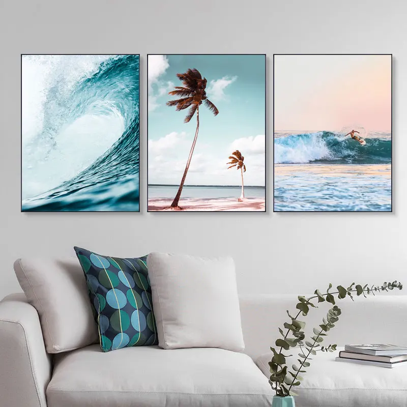 Seasacape Sunset Canvas Painti - Badminton Poster ulasan dan harga