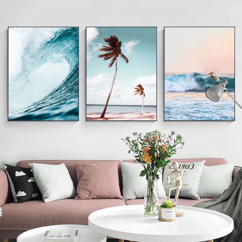 Seasacape Sunset Canvas Painti - Badminton Poster ulasan dan harga