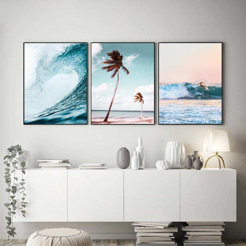 Seasacape Sunset Canvas Painti - Badminton Poster ulasan dan harga