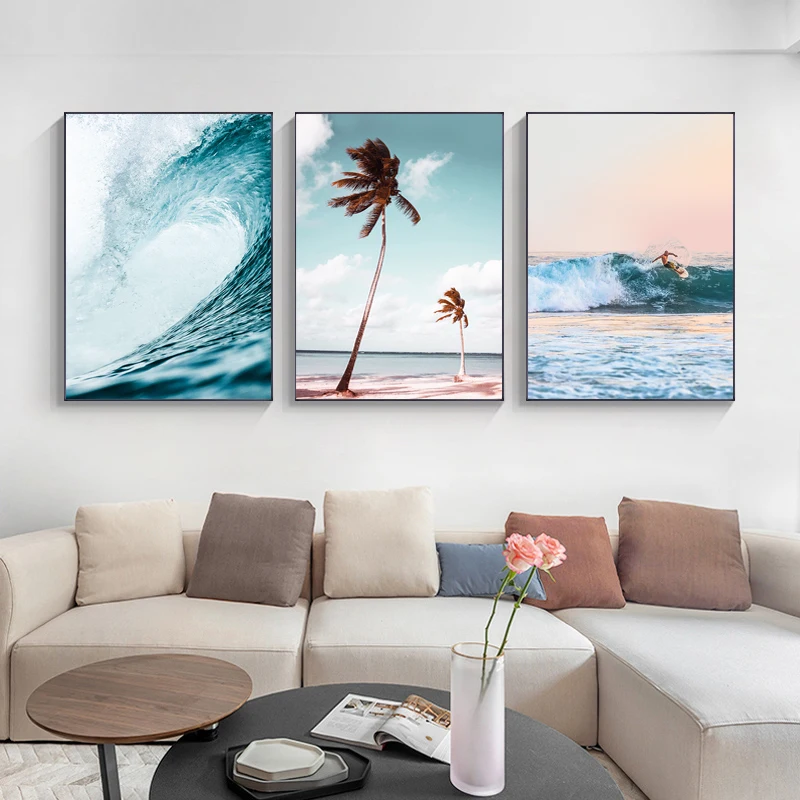 Seasacape Sunset Canvas Painti - Badminton Poster ulasan dan harga