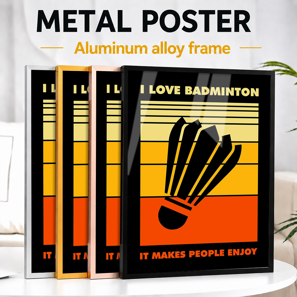 Badminton Metal Poster With Al - Badminton Poster ulasan dan harga
