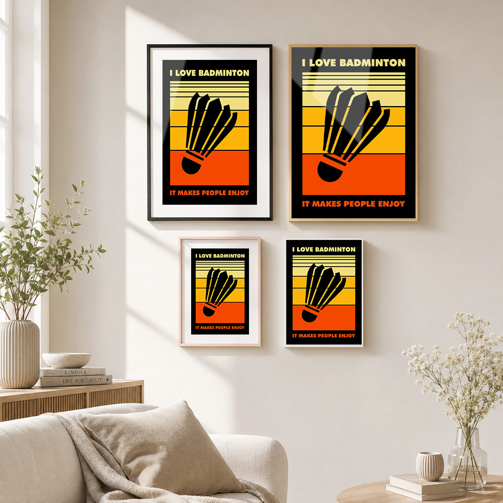 Badminton Metal Poster With Al - Badminton Poster ulasan dan harga
