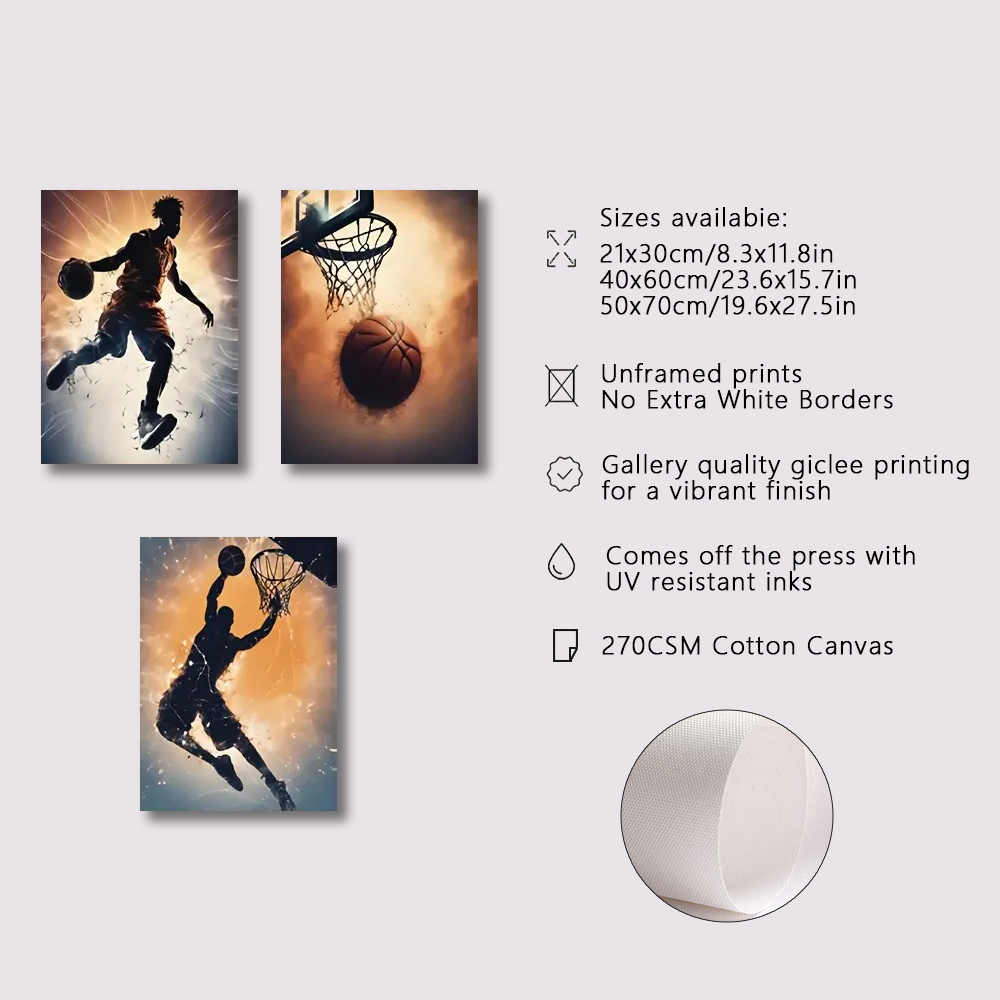 3pc Basketball Wall Art Pose C - Badminton Zone ulasan dan harga