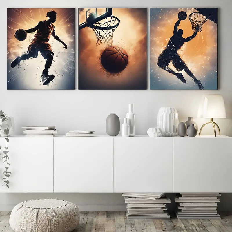 3pc Basketball Wall Art Pose C - Badminton Zone ulasan dan harga