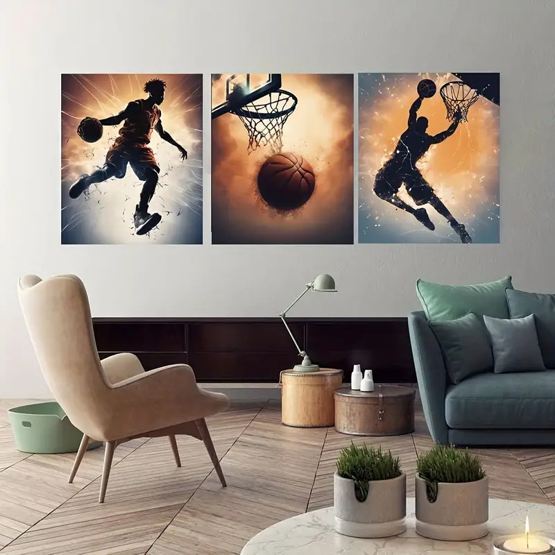 3pc Basketball Wall Art Pose C - Badminton Zone ulasan dan harga