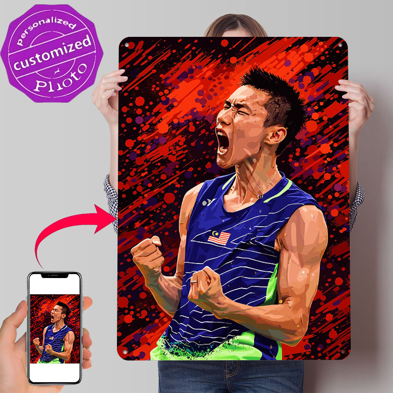 Badminton Player Celebrating V - Badminton Poster ulasan dan harga