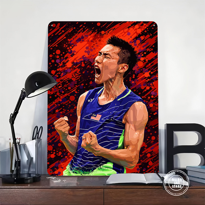 Badminton Player Celebrating V - Badminton Poster ulasan dan harga