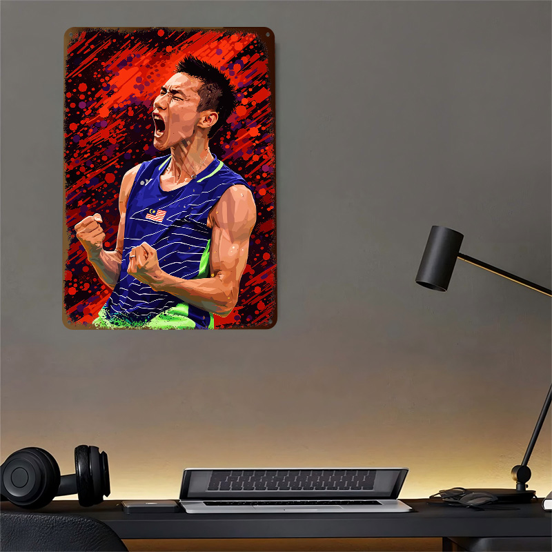 Badminton Player Celebrating V - Badminton Poster ulasan dan harga